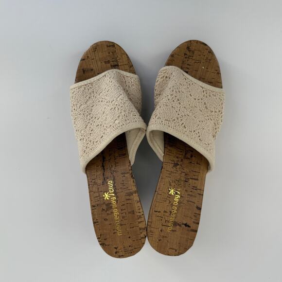 Y2K Montego Bay Club Women Wedge Sandals Boho Crochet Cork Platform Size 11 - Picture 5 of 8